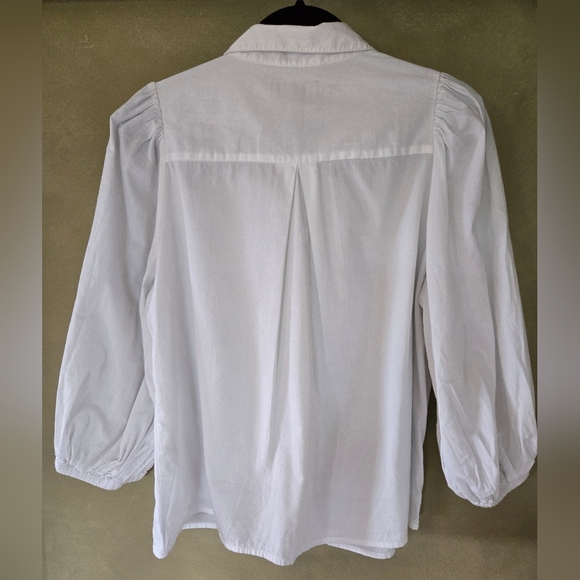 Banana Republic | Organic Puff-Sleeve Button-Down Shirt, Size M - Picture 4 of 7